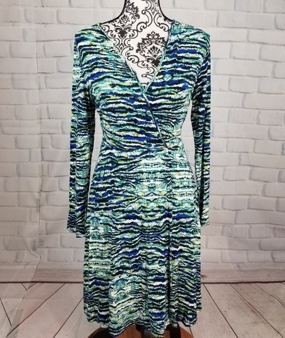 Cynthia Rowley Stretch knit faux wrap dress sz m